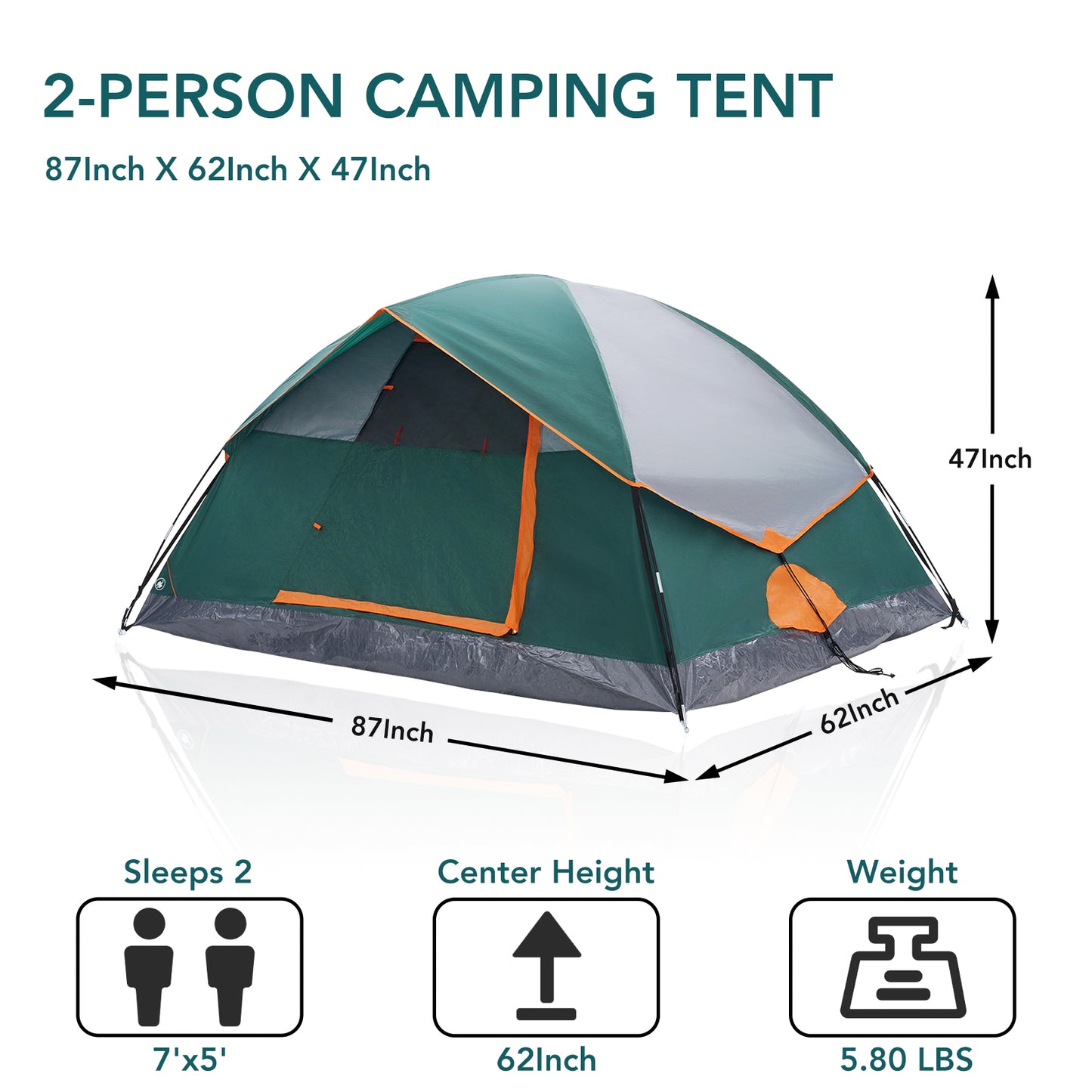 Double Or Quad-person Camping Tent, Waterproof And Windproof Dome Tent, With Multi-directional Ventilation Function