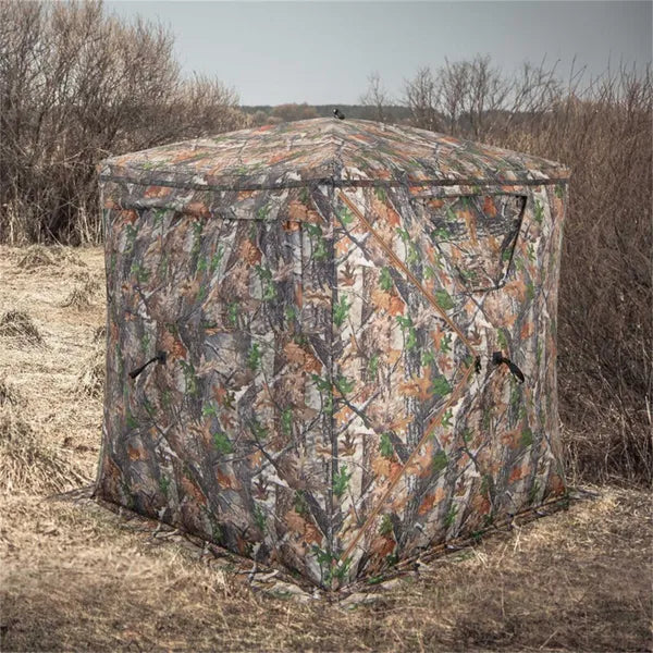 Stealth Hunting Tent With Pop-up Design, 150D Flame-Retardant Blackout Cloth (UV50+ & Waterproof), Fiber Glass Frame