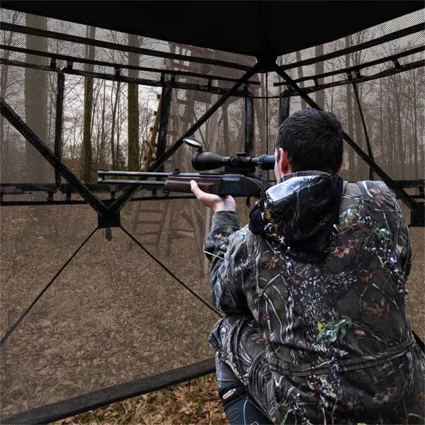 Stealth Hunting Tent With Pop-up Design, 150D Flame-Retardant Blackout Cloth (UV50+ & Waterproof), Fiber Glass Frame