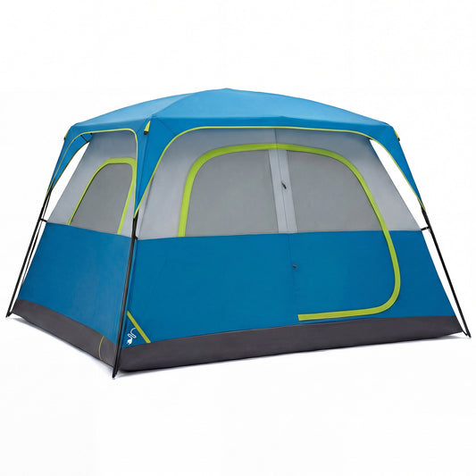 6-person Waterproof And Windproof Family Camping Tent, With Spacious Interior, Easy-to-install Double-layer Tent, Featuring Mesh Windows And Skylights