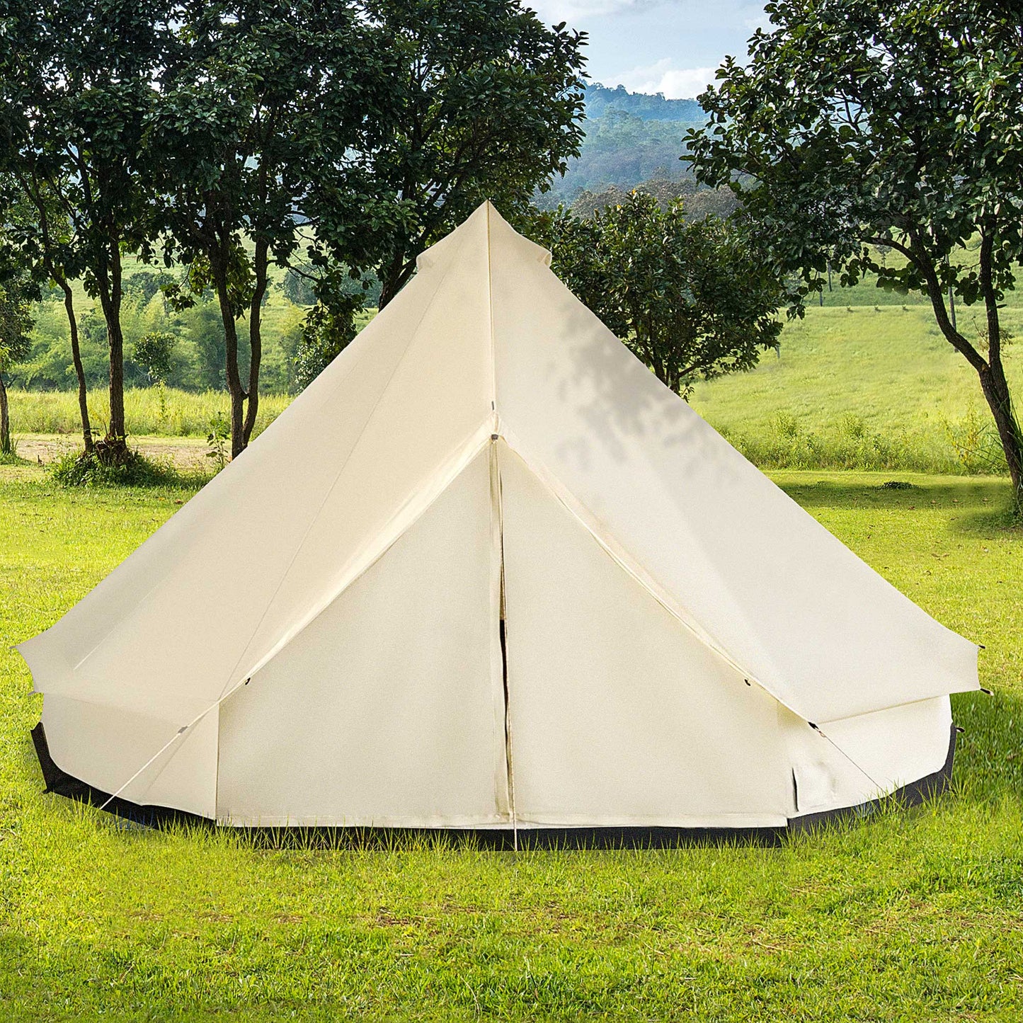 Blue 10-Person Large Waterproof Yurt Camping Tent, Perfect for Family Camping